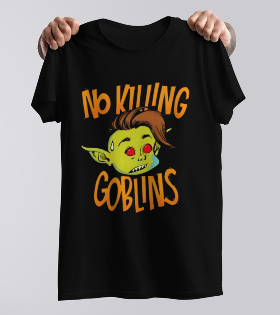 The Wandering Inn No Killing Goblins Denim Head Goblin Head Illustration T-Shirt