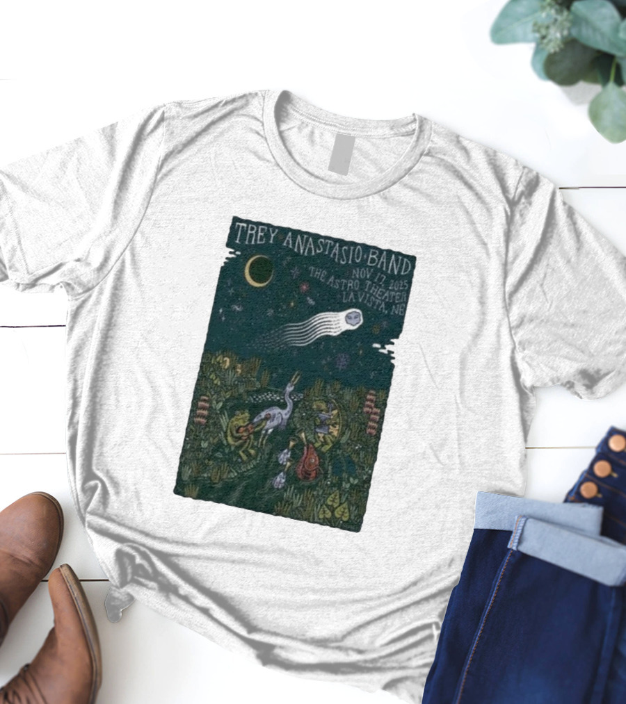 Trey Anastasio Band Nov 17 2025 The Astro Theater La Vista NE Celestial Forest Scene T-Shirt