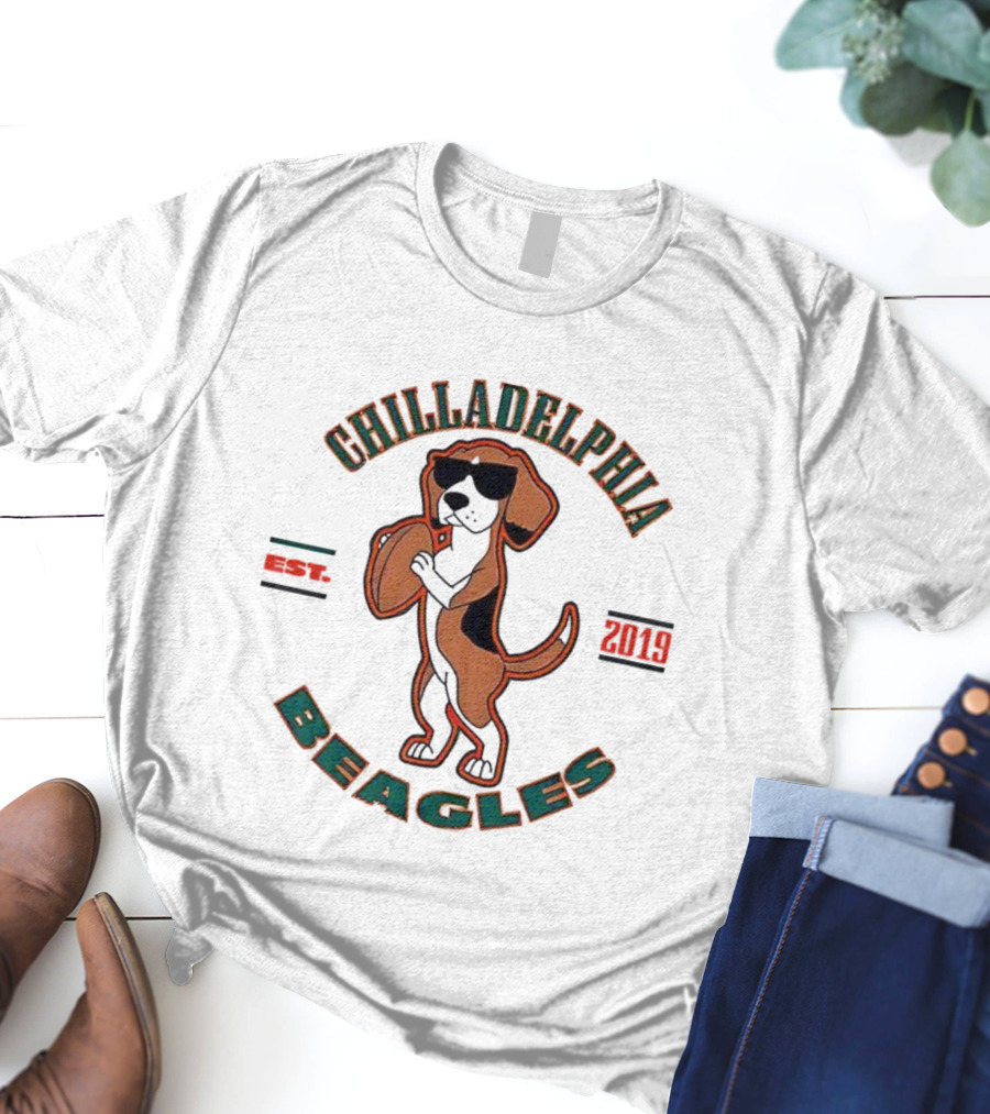 CHILLADELPHIA BEAGLES EST 2019 Football Dog Team T-Shirt