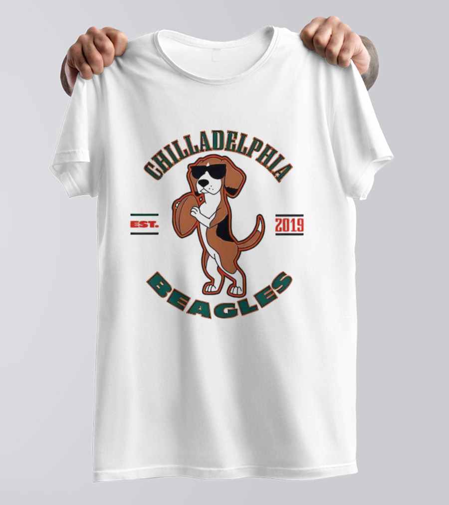 CHILLADELPHIA BEAGLES EST 2019 Football Dog Team T-Shirt