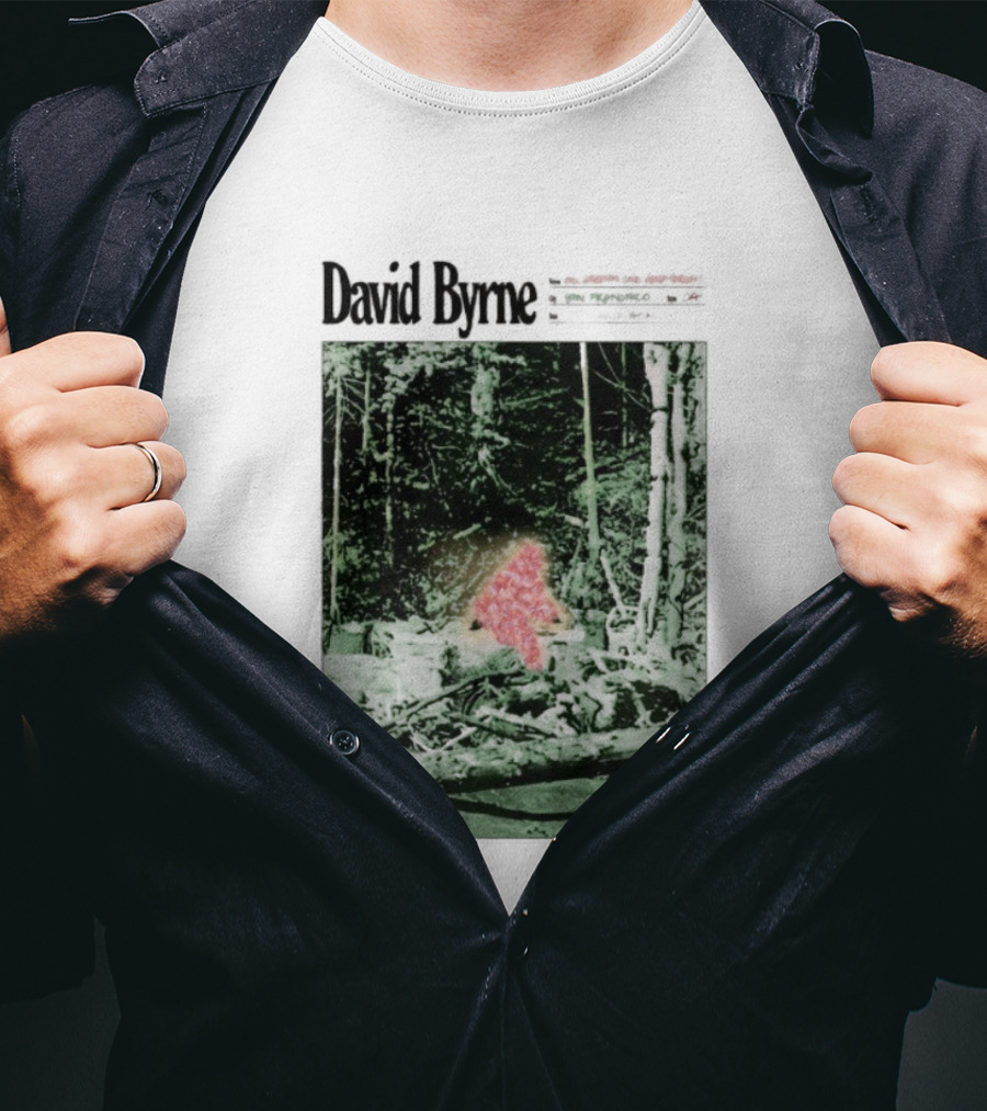 David Byrne Bill Graham Civic Auditorium San Francisco Nov 16-18 Forest Red Shape T-Shirt