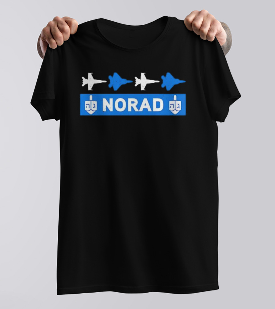 NORAD Hanukkah Jets And Dreidel Theme T-Shirt