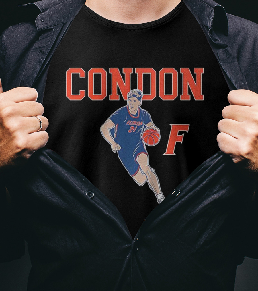 CONDON Florida Gators Basketball 21 F Player Pose T-Shirt