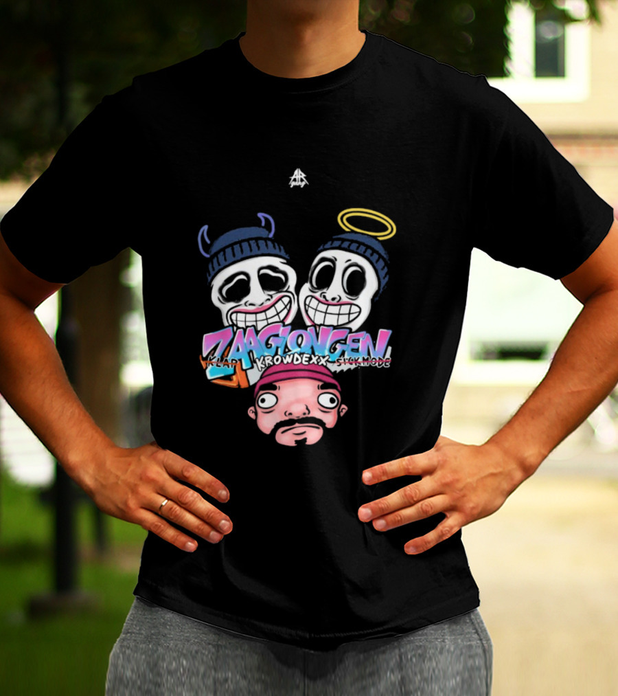 Ar Gang Zaaglong Kalp Krowdexx Sickmode Cartoon Faces Halo Horns T-Shirt