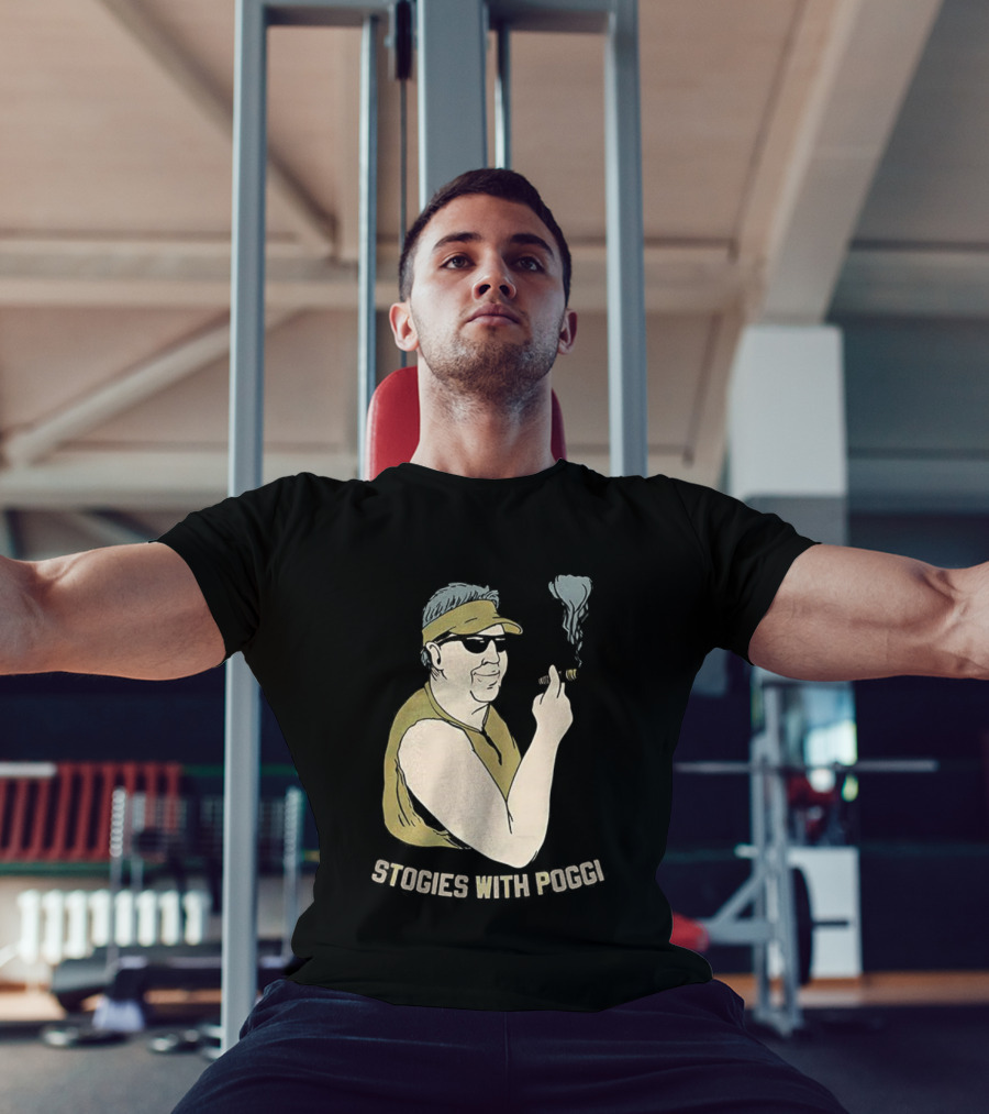 Stogies With Poggi Biff Poggi Smoking Cigar Artwork T-Shirt