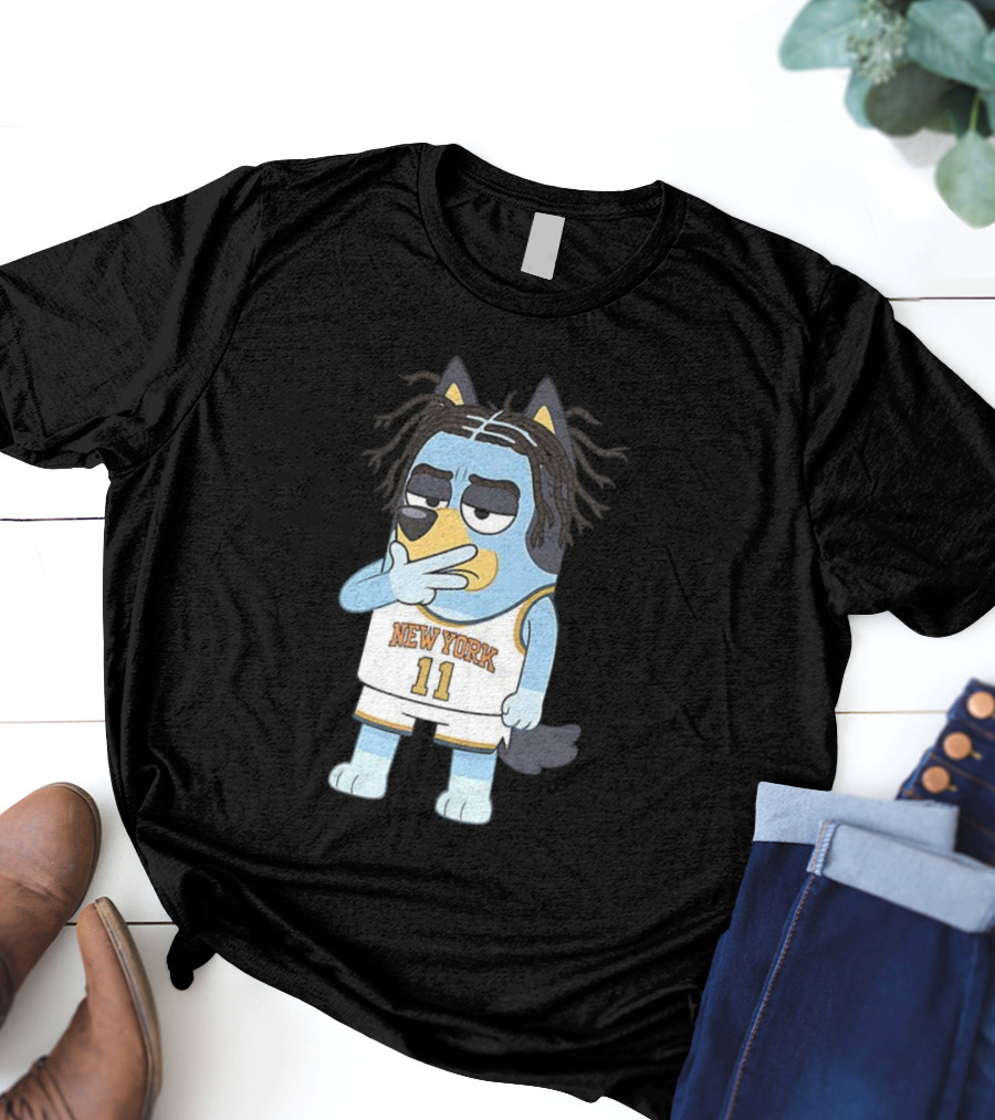 Bluey X Jalen Brunson Collaboration New York Knicks Crossover Basketball Number 11 T-Shirt