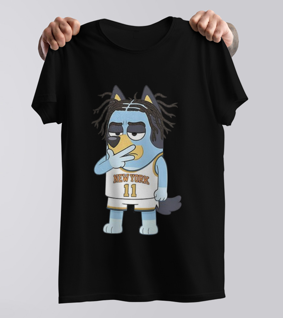Bluey X Jalen Brunson Collaboration New York Knicks Crossover Basketball Number 11 T-Shirt