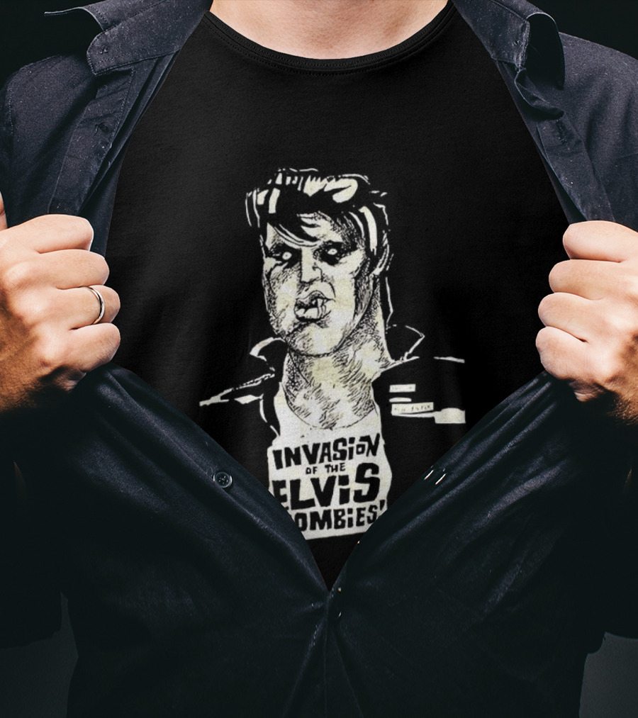 Gary Panter Invasion Elvis Zombies Sketch Art T-Shirt