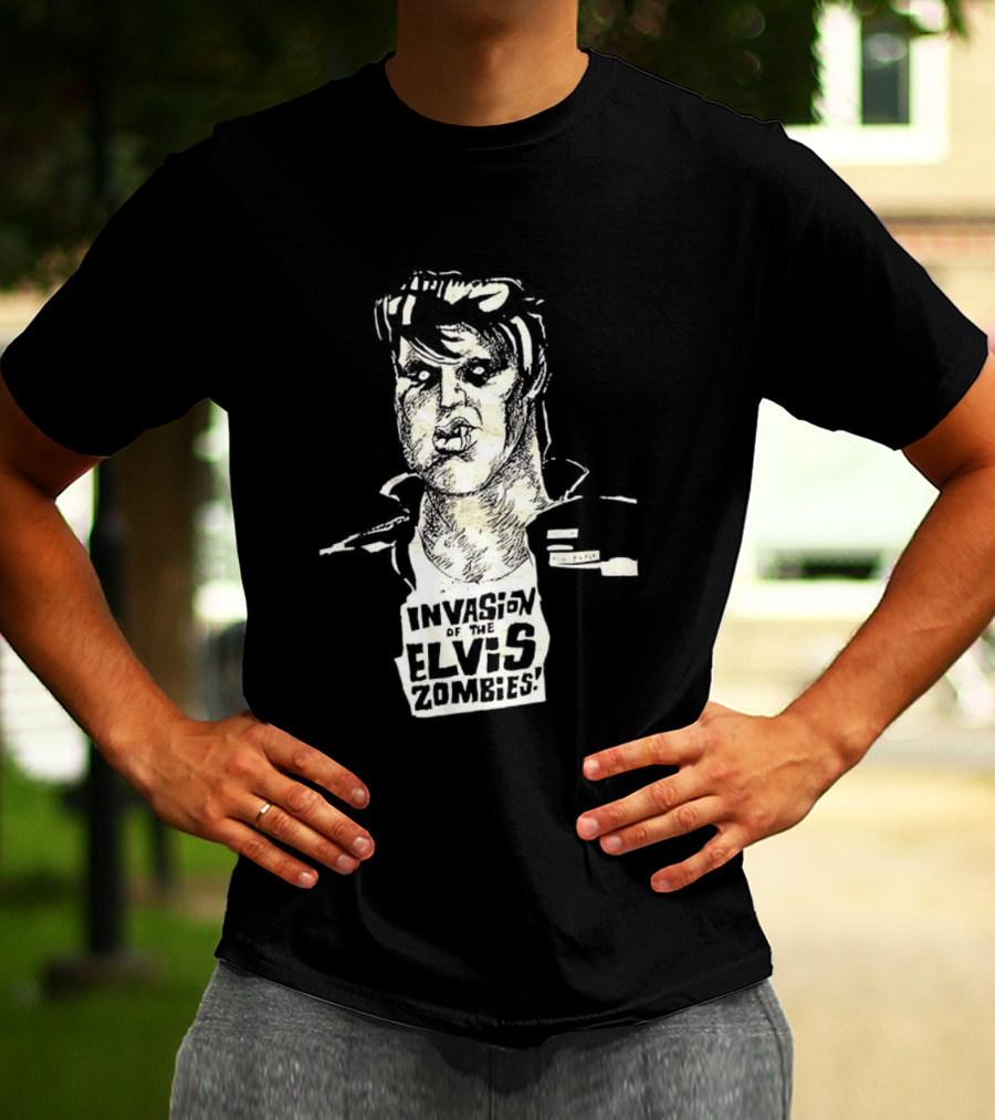 Gary Panter Invasion Elvis Zombies Sketch Art T-Shirt