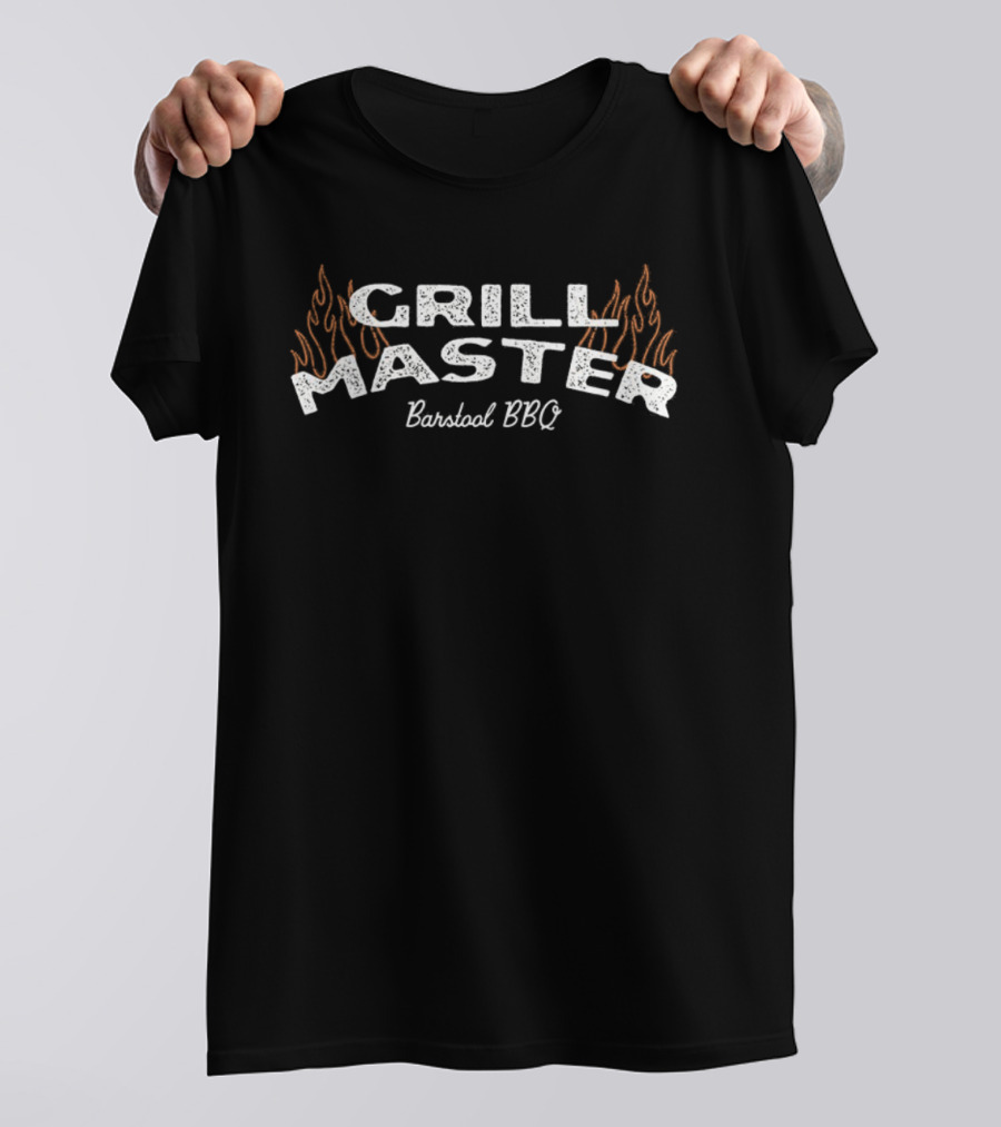 Grill Master Barstool BBQ Flames Cooking Enthusiast T-Shirt
