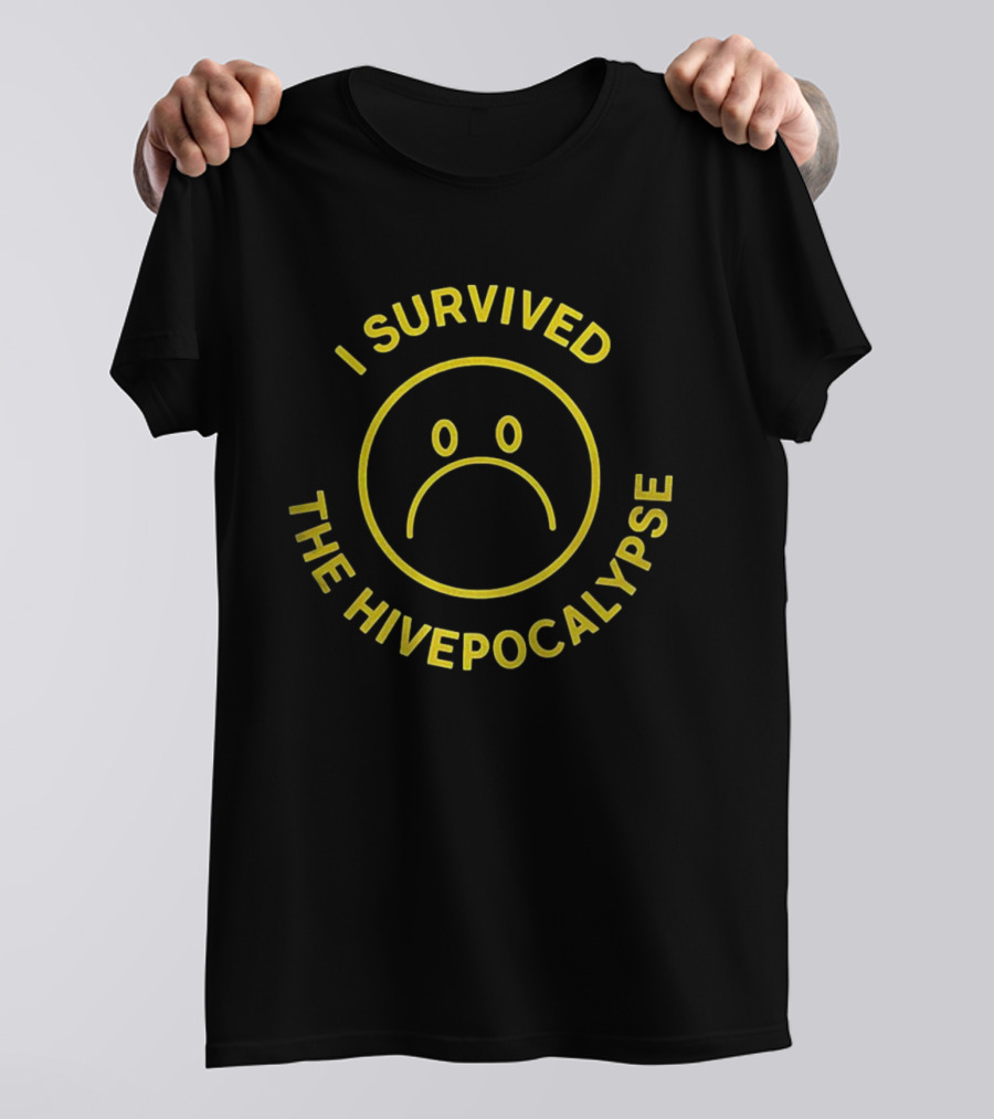 I Survived The Hivepocalypse Sad Face Emblem T-Shirt