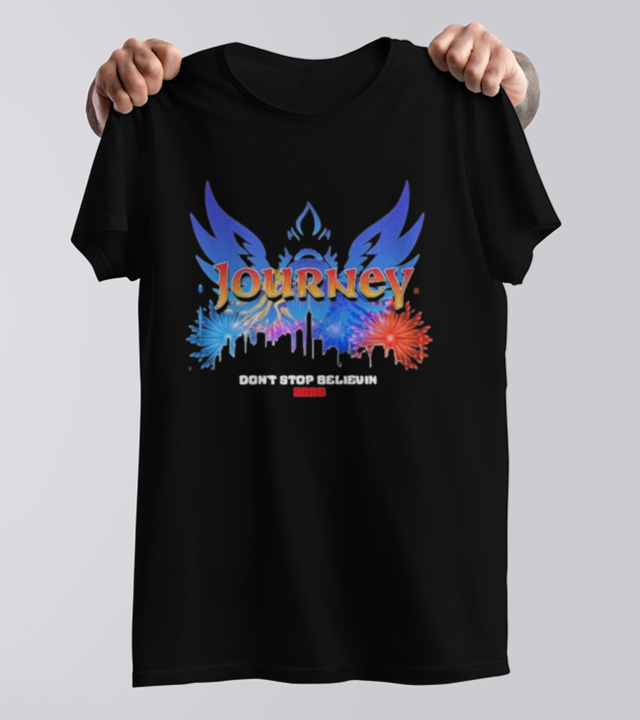 Journey Don’t Stop Believin' New Years Eve 2026 Fireworks T-Shirt