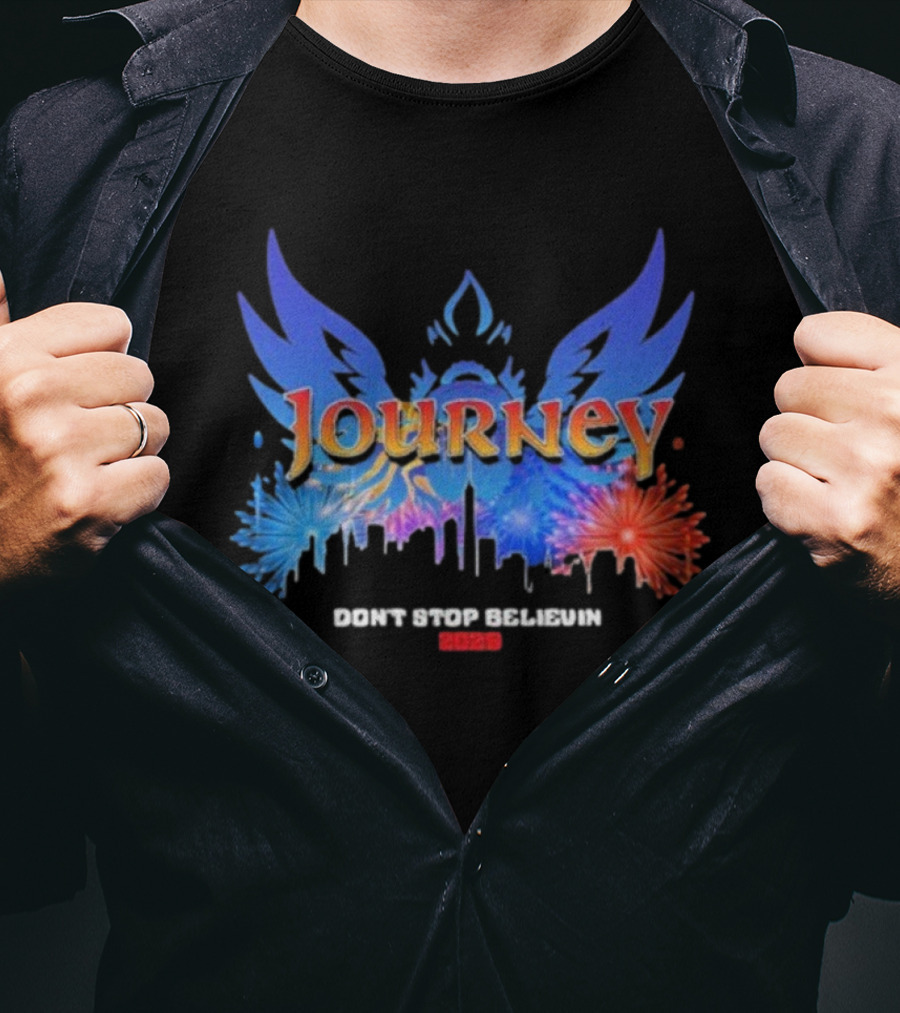 Journey Don’t Stop Believin' New Years Eve 2026 Fireworks T-Shirt