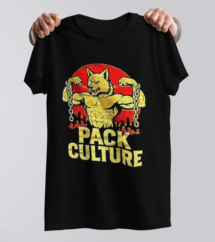 Pack Culture Thunder Wolves Buff Wolf With Chains T-Shirt