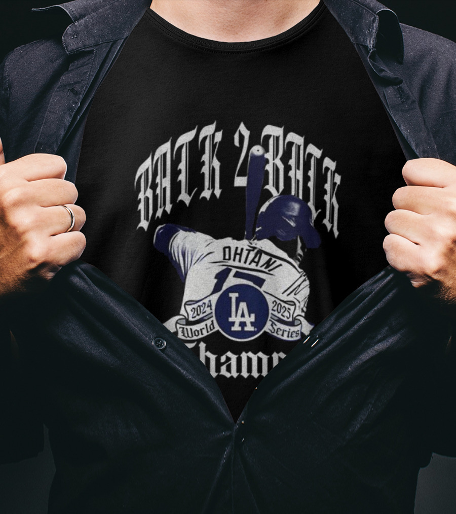 LA Dodgers Back 2 Back Champs 24 World Series Shohei Ohtani Apparel T-Shirt
