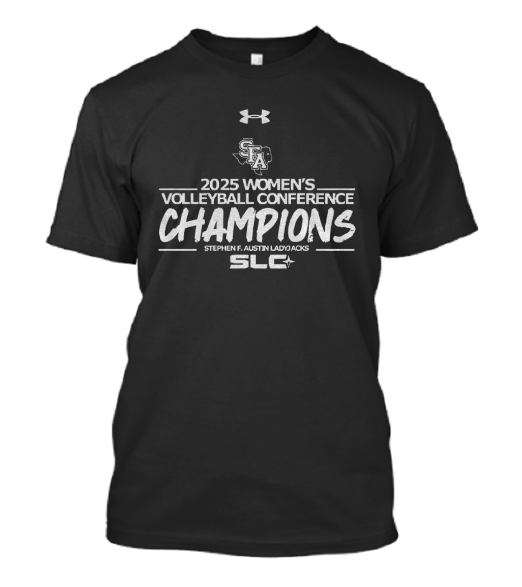 Stephen F. Austin Ladyjacks 2025 SLC Women's Volleyball Conference Champions Under Armour T-Shirt