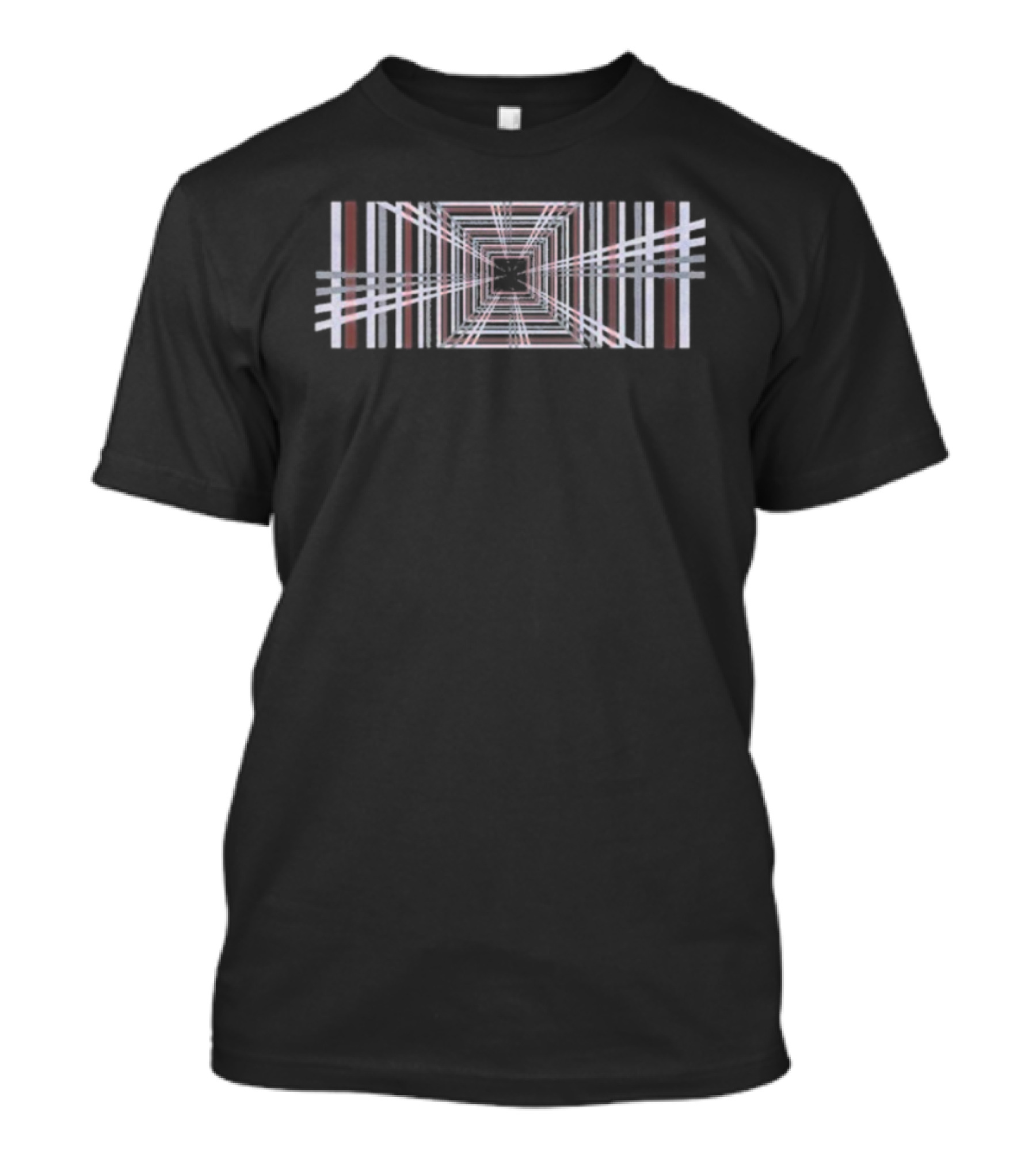 Tesla Model Plaid Distorted Checkered Symmetry T-Shirt