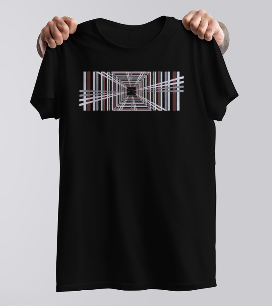 Tesla Model Plaid Distorted Checkered Symmetry T-Shirt