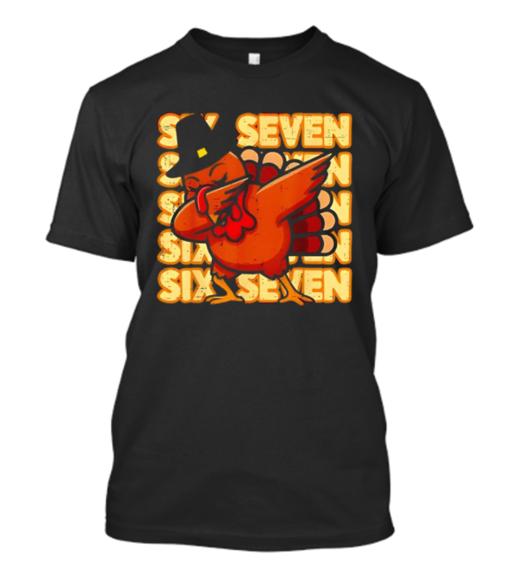 Thanksgiving Turkey Dab Meme Six Seven 67 Funny T-Shirt
