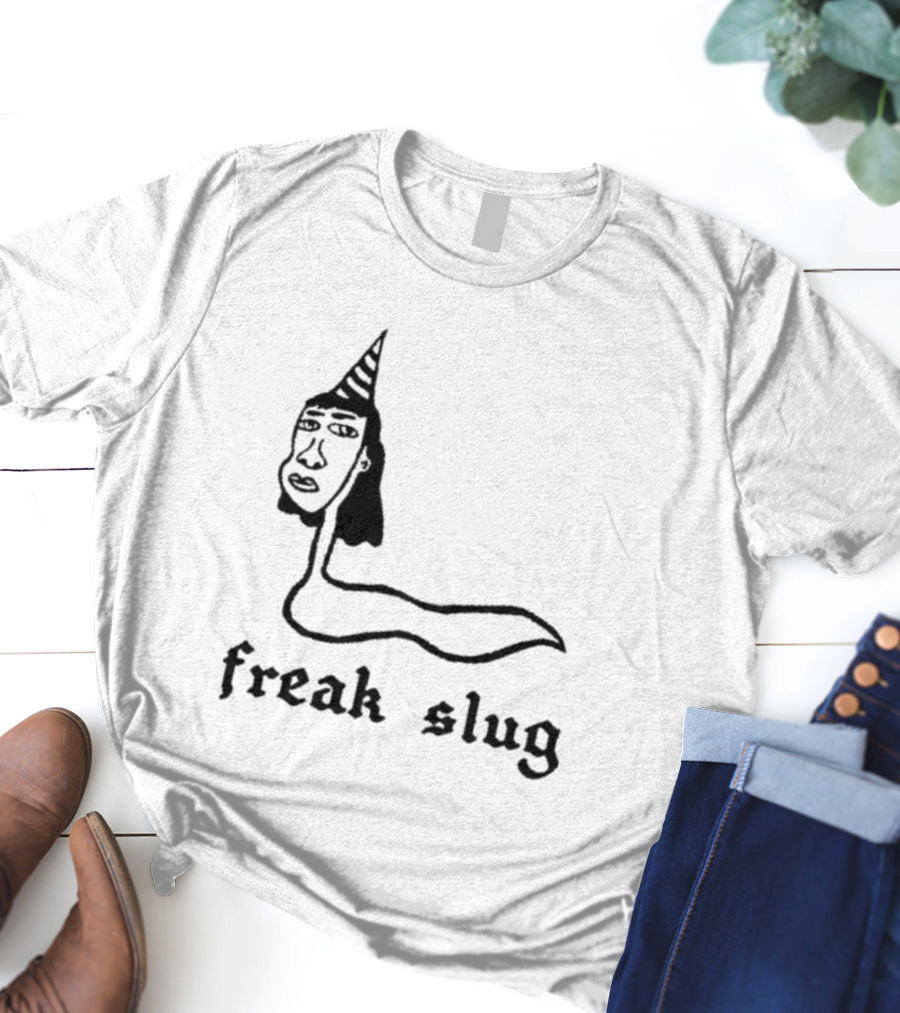 Freak Slug Party Slug Horned Head Illustration T-Shirt