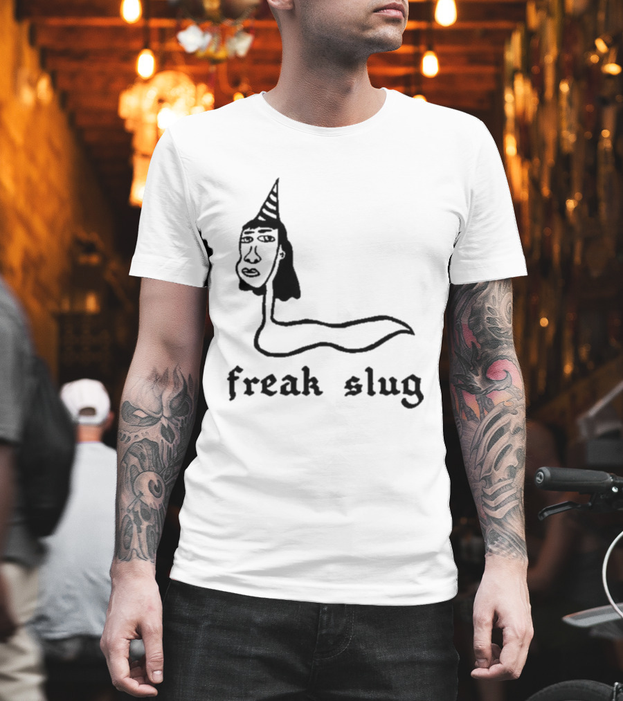 Freak Slug Party Slug Horned Head Illustration T-Shirt