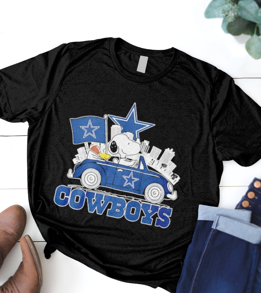 Dallas Cowboys Snoopy Woodstock Car Ride T-Shirt
