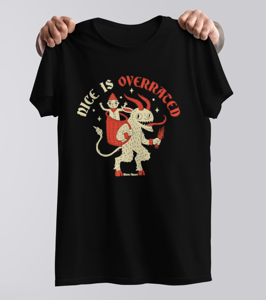 Krampus Nice Is Overrated Festive Holiday Humor With Santa Claus And Demon Imagery T-Shirt