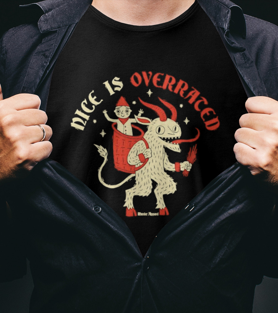 Krampus Nice Is Overrated Festive Holiday Humor With Santa Claus And Demon Imagery T-Shirt
