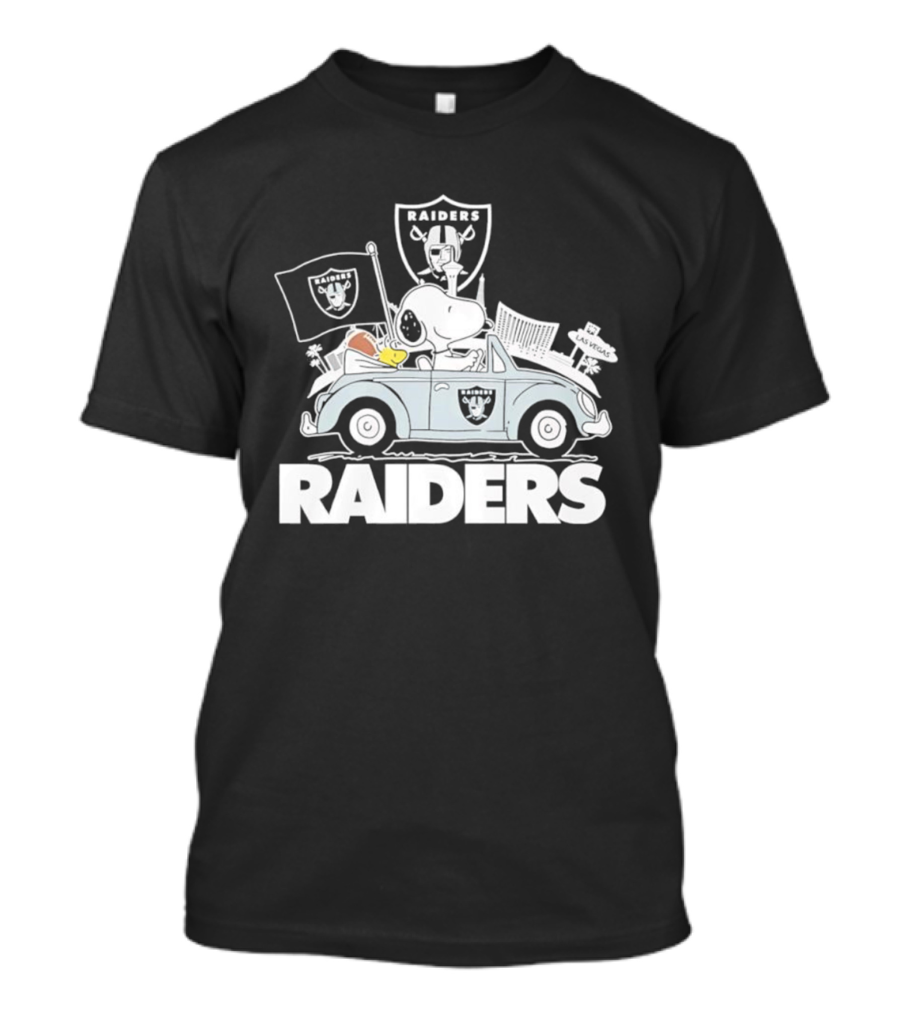 Peanuts Las Vegas Raiders Welcome To The Pound Driving Car Raiders Football Snoopy T-Shirt