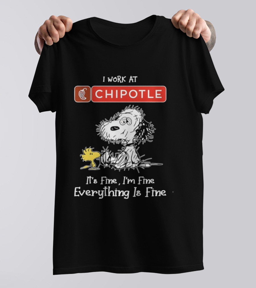 Snoopy Woodstock Chipotle Everything Is Fine T-Shirt
