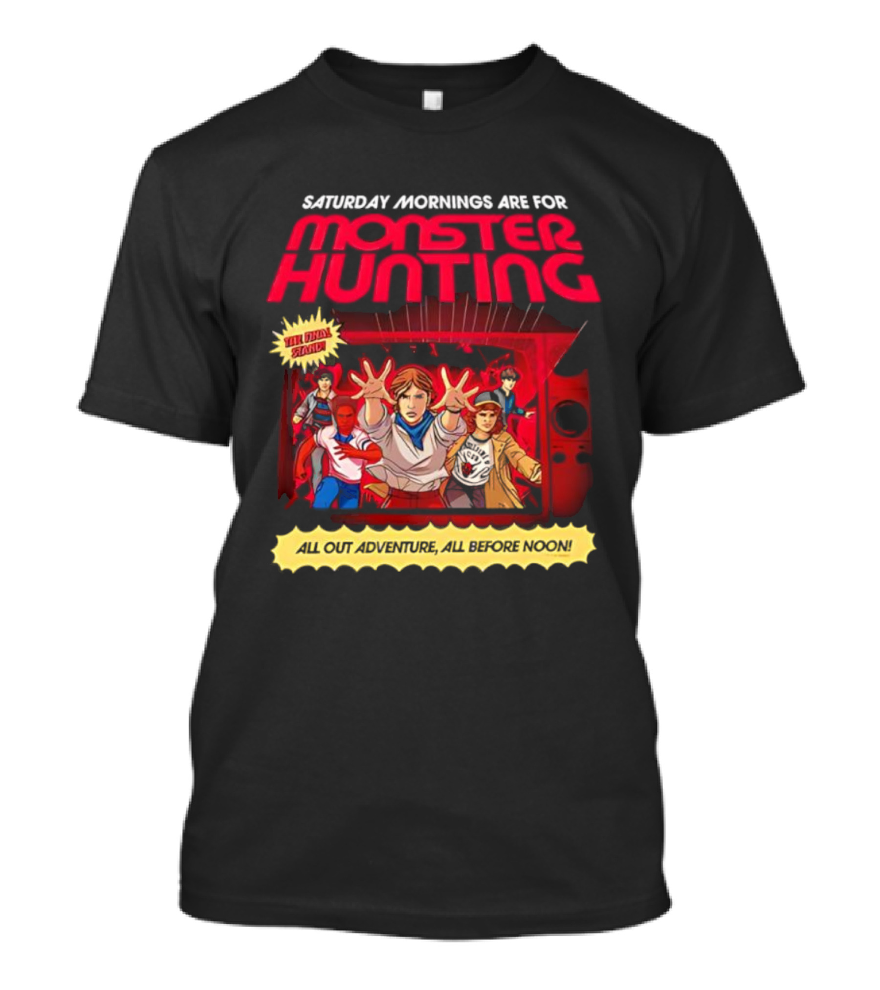 Stranger Things Monster Hunting Retro Adventure Saturday Mornings T-Shirt