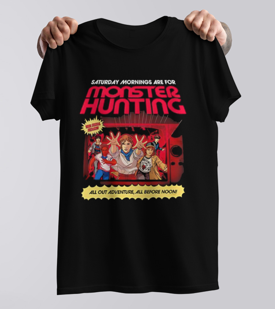 Stranger Things Monster Hunting Retro Adventure Saturday Mornings T-Shirt