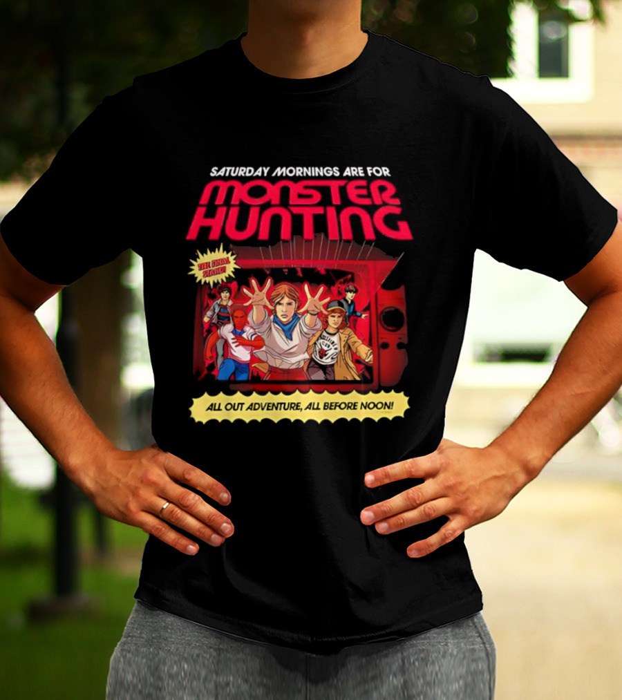 Stranger Things Monster Hunting Retro Adventure Saturday Mornings T-Shirt