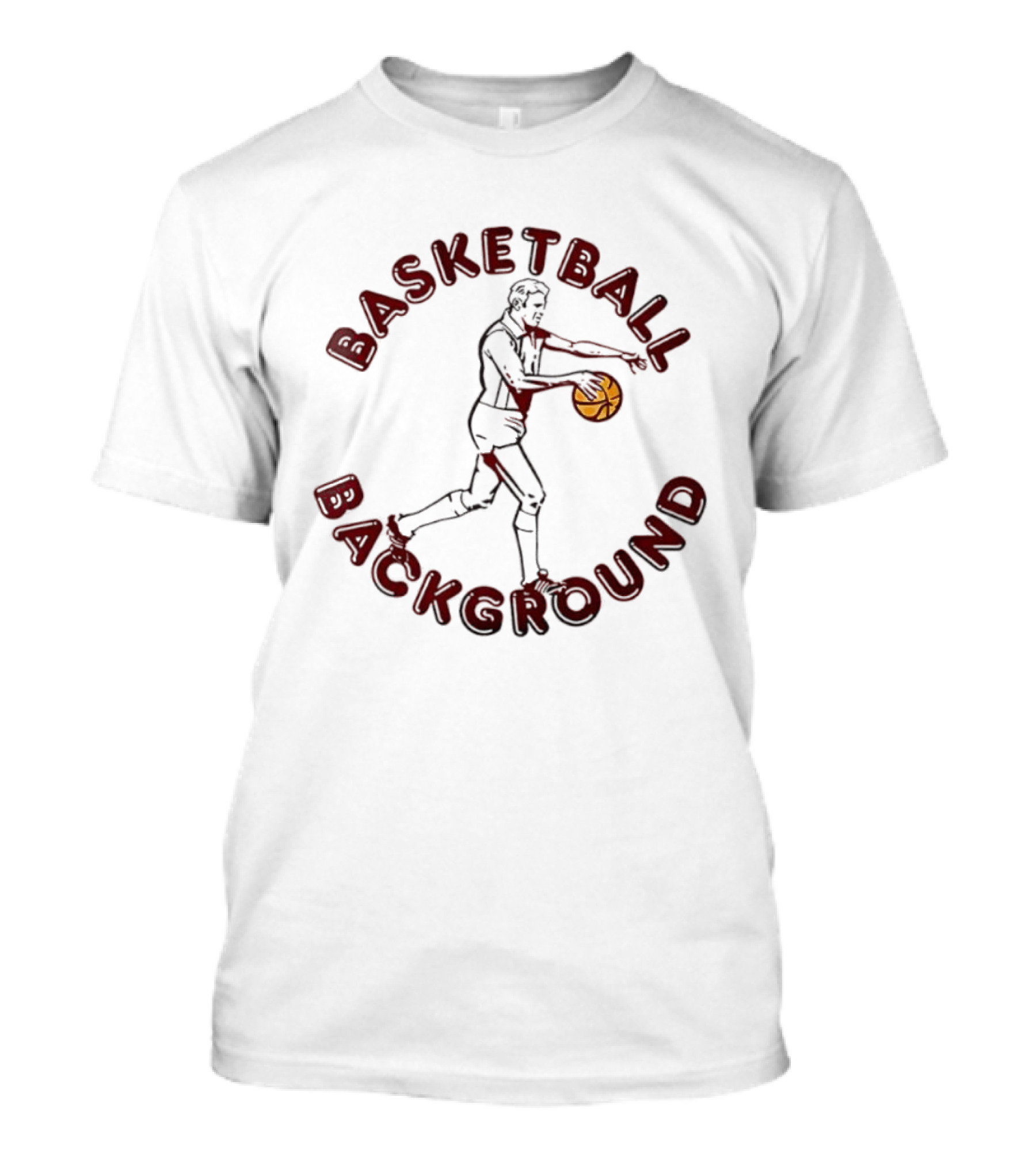 Basketball Background Player Dribbling Ball Silhouette T-Shirt