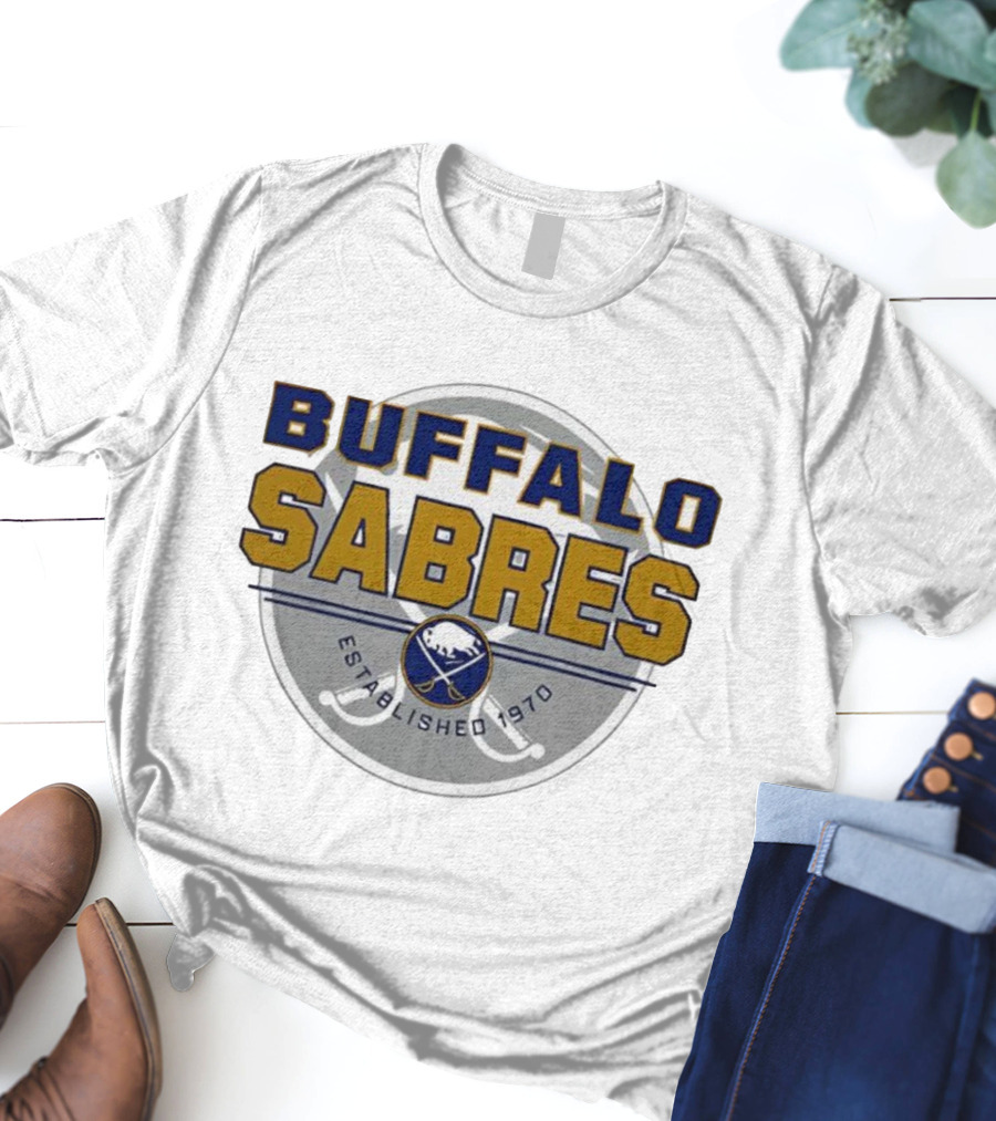 Buffalo Sabres Established 1970 NHL Ice Hockey Team Retro Emblem T-Shirt