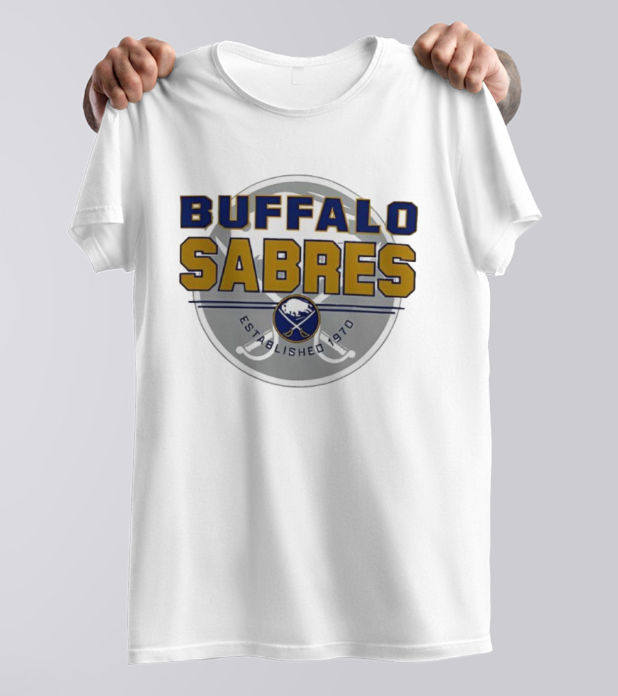 Buffalo Sabres Established 1970 NHL Ice Hockey Team Retro Emblem T-Shirt