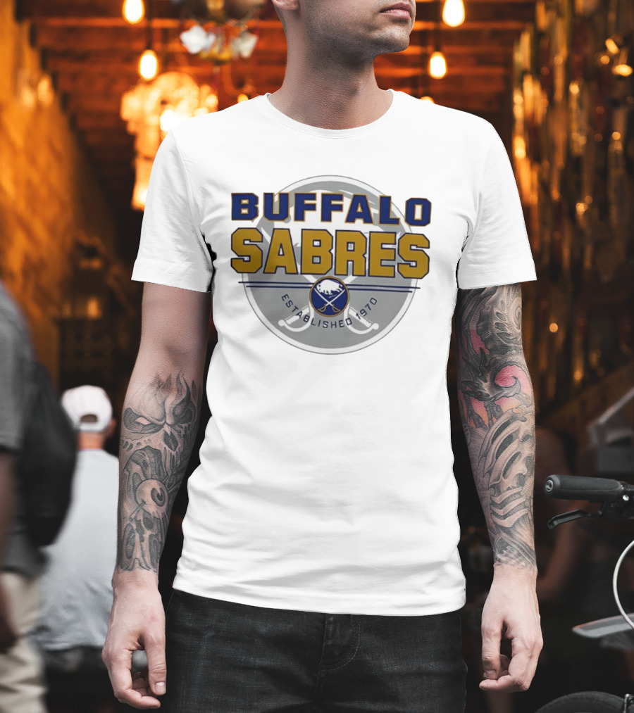 Buffalo Sabres Established 1970 NHL Ice Hockey Team Retro Emblem T-Shirt