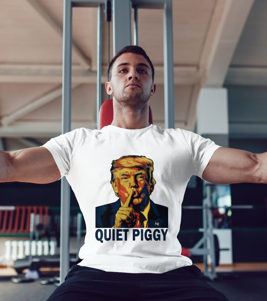 QUIET PIGGY Shushing Gesture T-Shirt