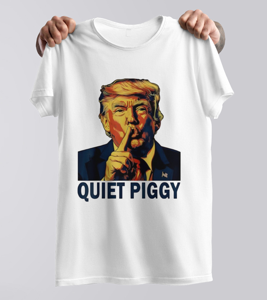 QUIET PIGGY Shushing Gesture T-Shirt