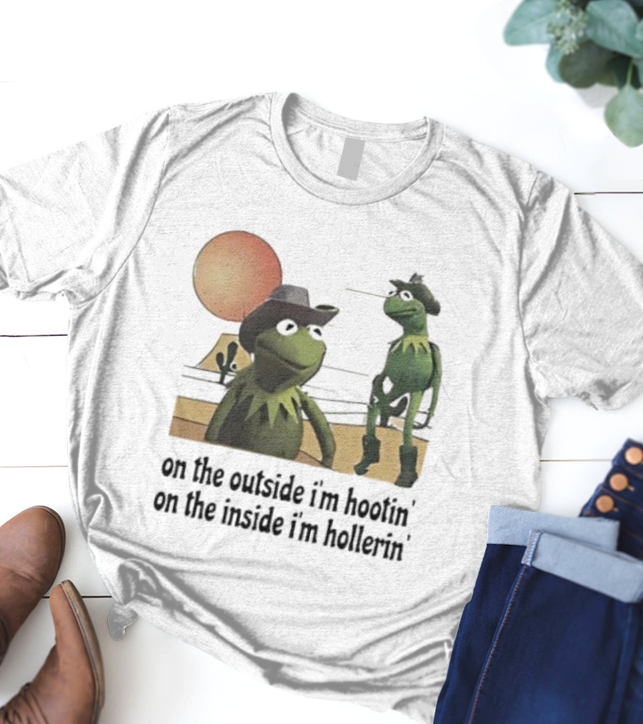 Kermit The Frog Cowboy Hootin Hollerin Desert Scene T-Shirt