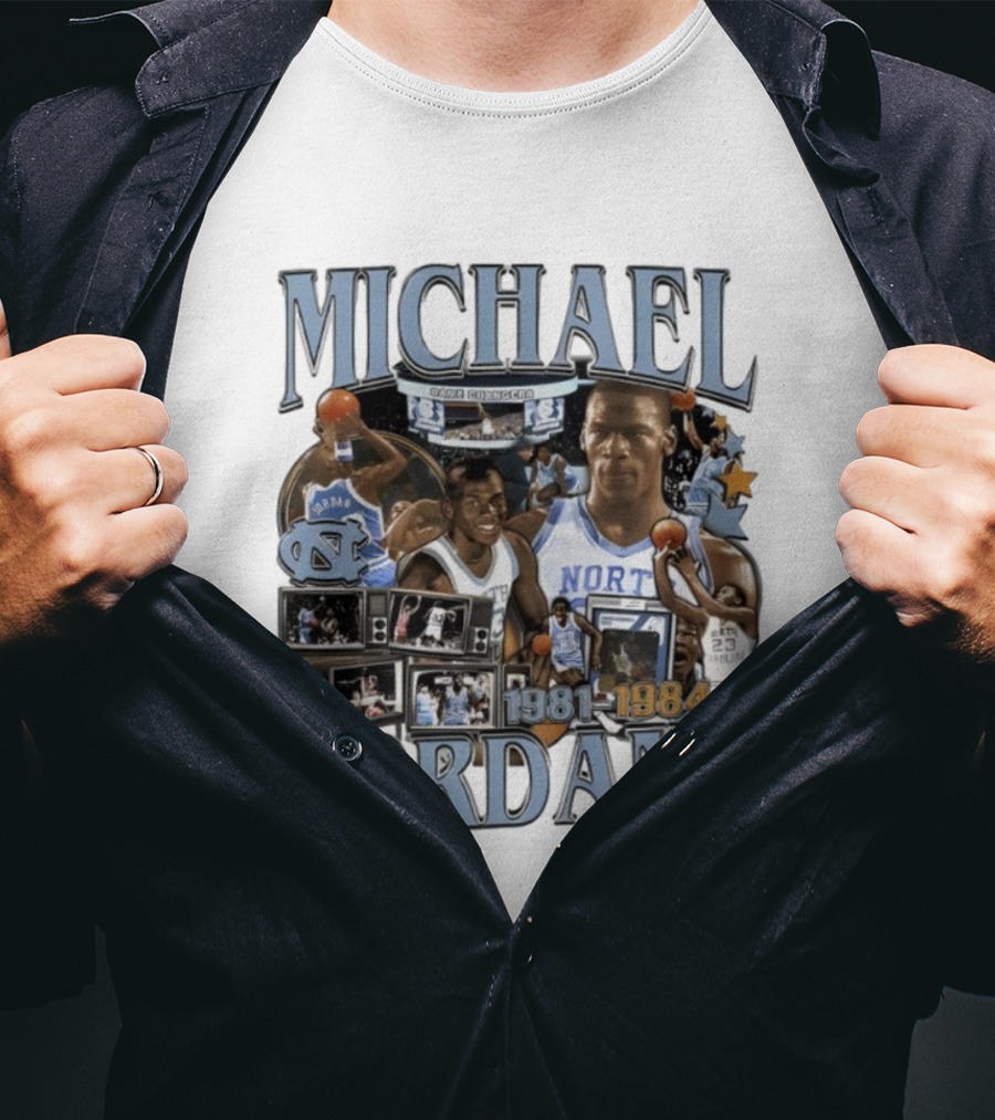 Michael Jordan UNC Tar Heels 1981-1984 Basketball Legend T-Shirt