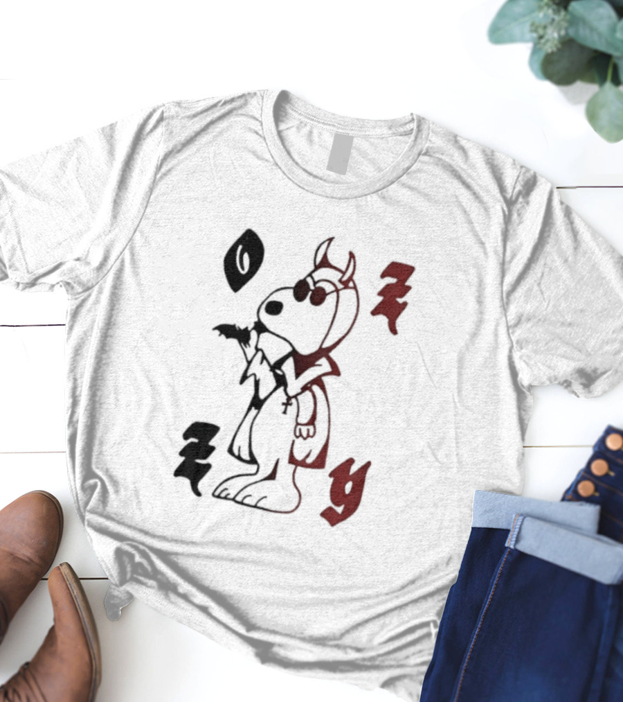 Ozzy Snoopy Devil Dog Gradient Art T-Shirt