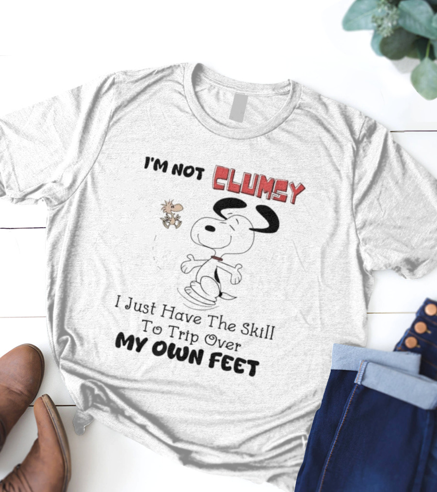 Snoopy Woodstock Not Clumsy Just Skilled At Tripping Over My Own Feet T-Shirt