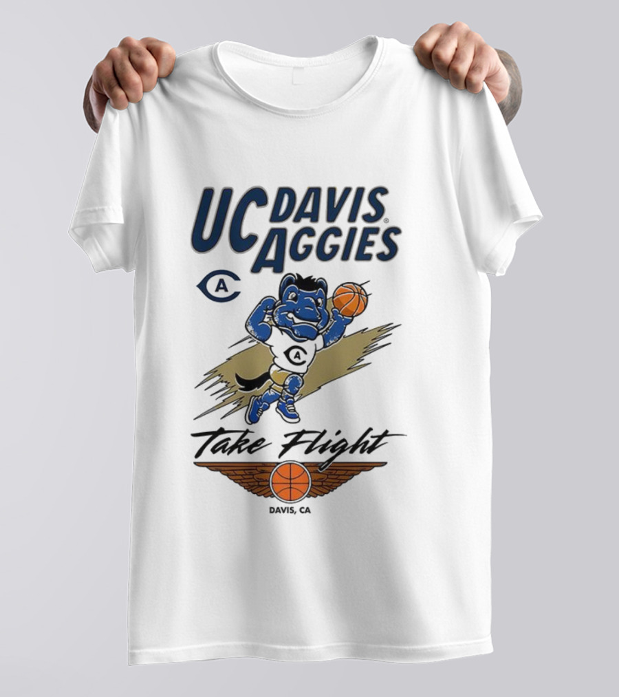 UC Davis Aggies Basketball Mascot Take Flight Davis CA T-Shirt