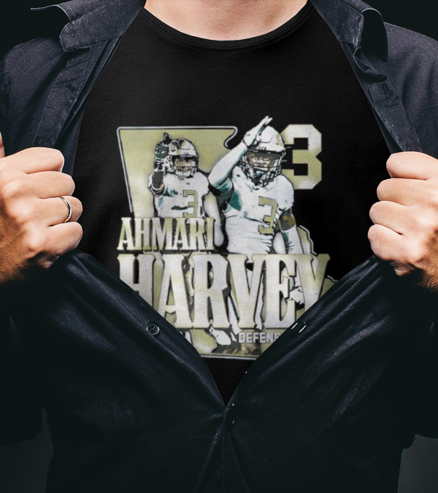 Georgia Tech Football Ahmari Harvey 3 Student Athlete Yellow Jackets T-Shirt