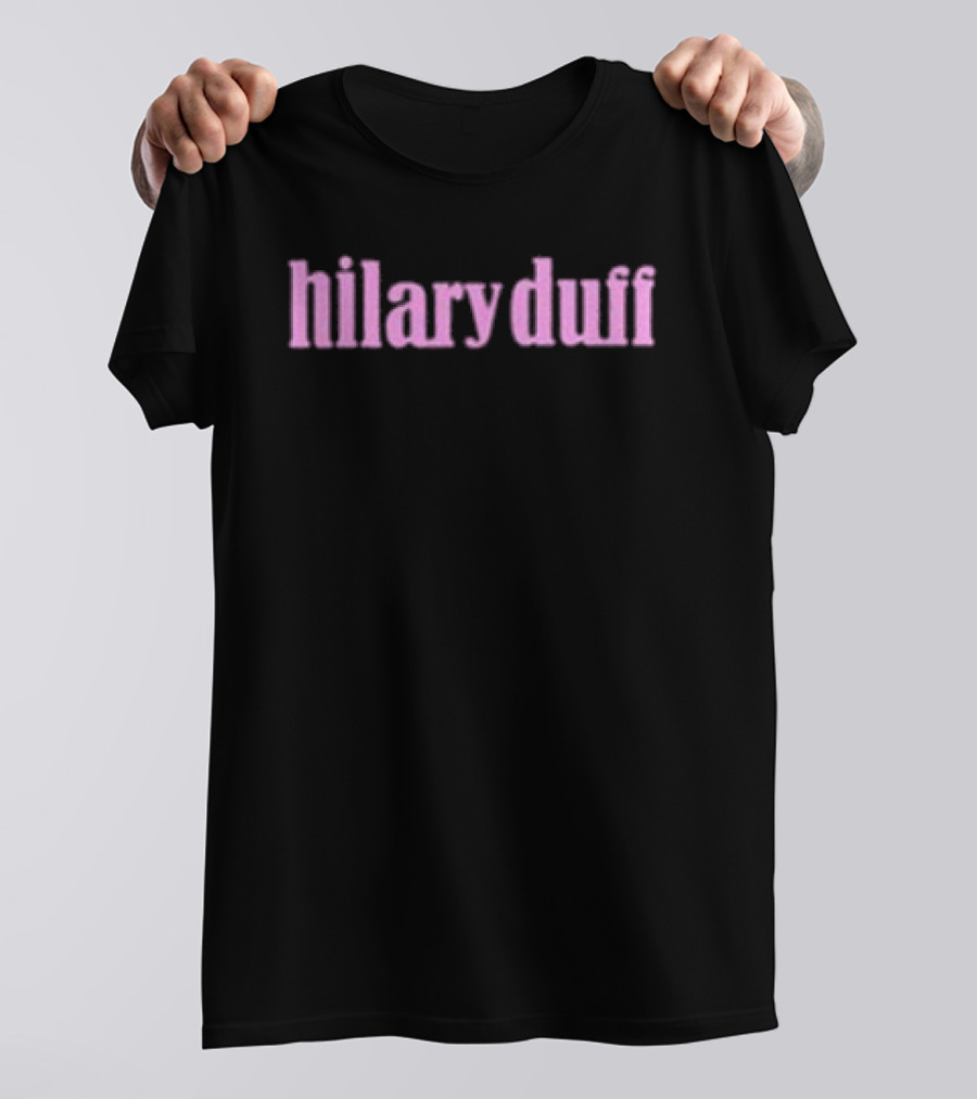 Hilary Duff Pink Retro Text Style T-Shirt