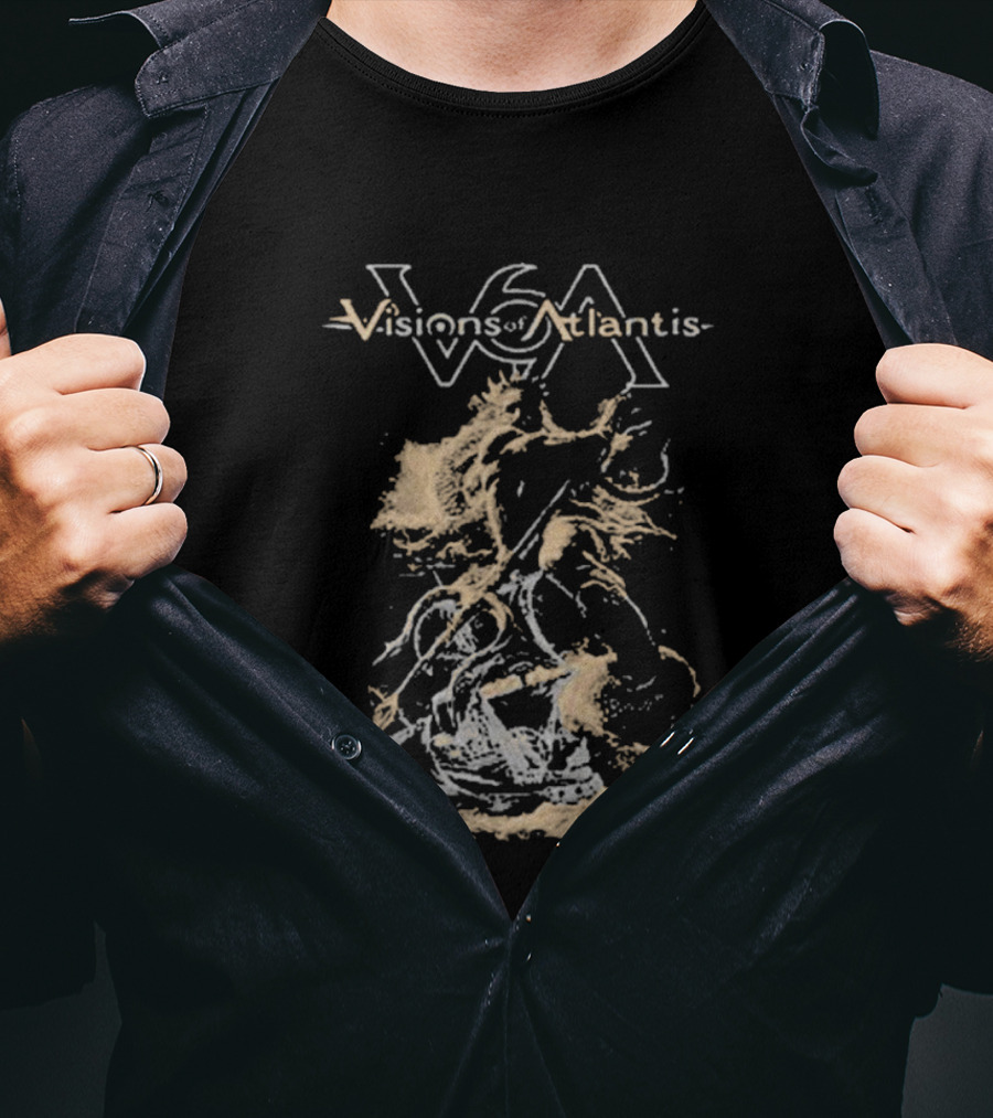 Visions Of Atlantis VSA Poseidon Mythical Ocean Scene T-Shirt