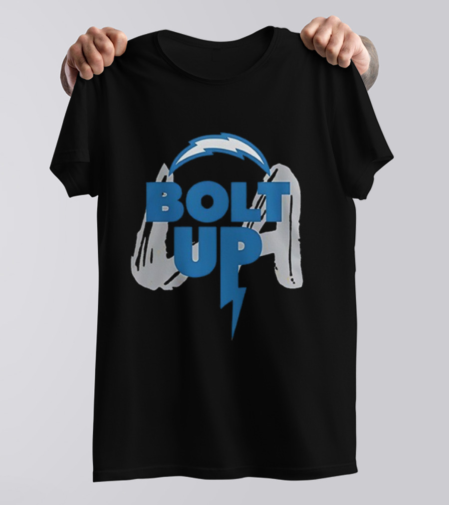 Los Angeles Chargers Bolt Up Power Football Symbol T-Shirt