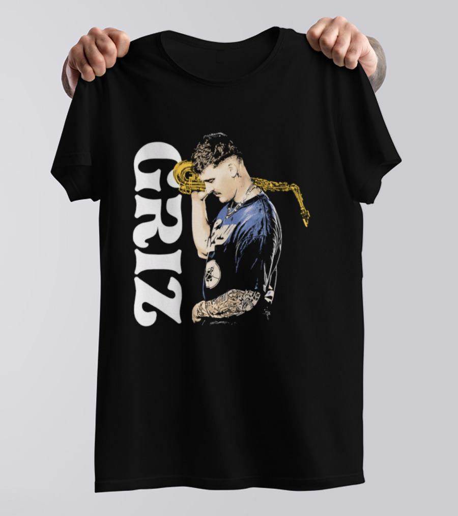 GRiZ Saxophone Player Portrait With Text T-Shirt