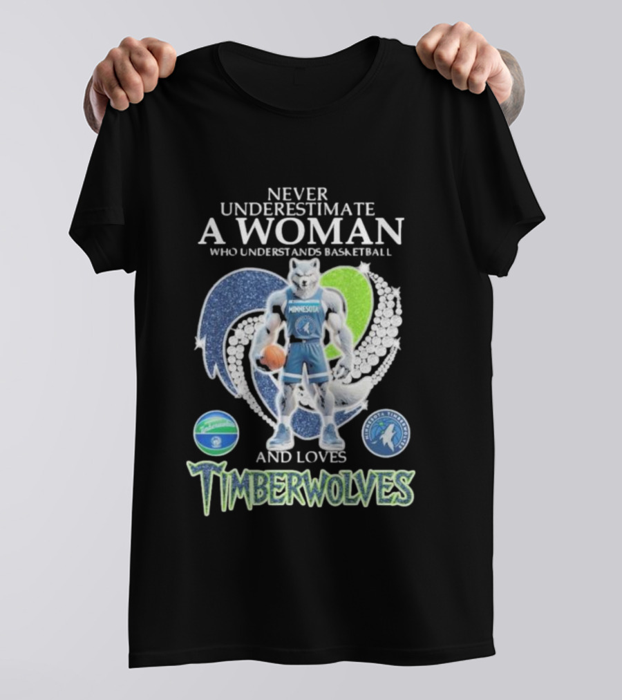 Never Underestimate A Woman Who Understands Basketball And Loves Minnesota Timberwolves T-Shirt